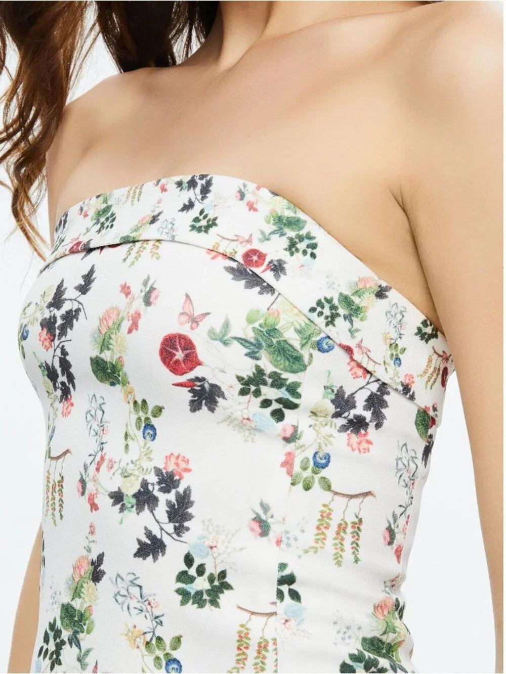 New Alice + Olivia Kelly Strapless Floral Print Mini Dress Garden Party Summer 2 - Picture 3 of 12